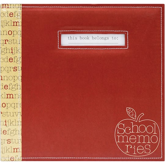 MBI Red Apple School Memories Post Bound Album with Name Window